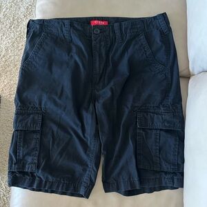 Guess Black Cargo Shorts with Relaxed Fit